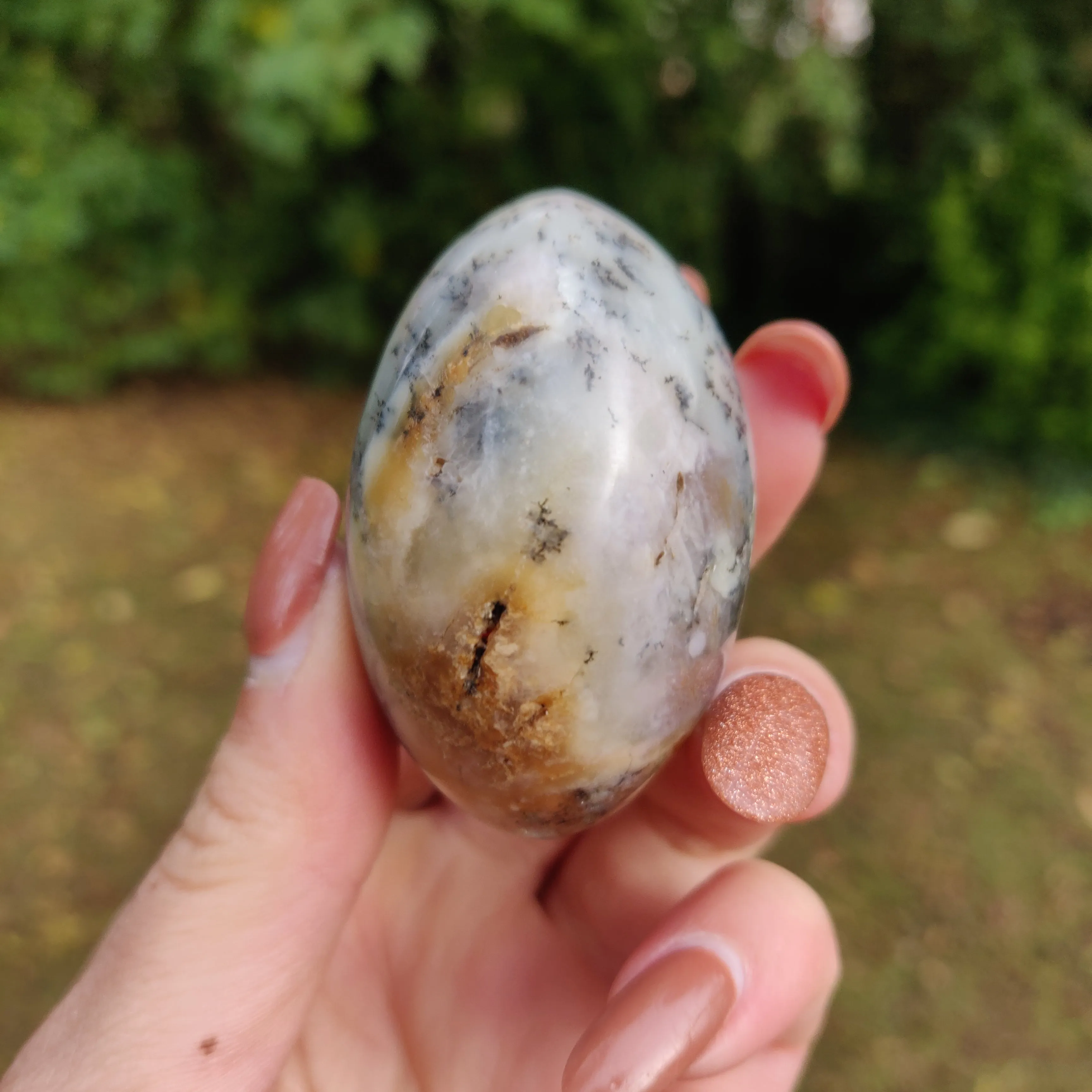 Purple Dendritic Opal  Palm Stone (#6)