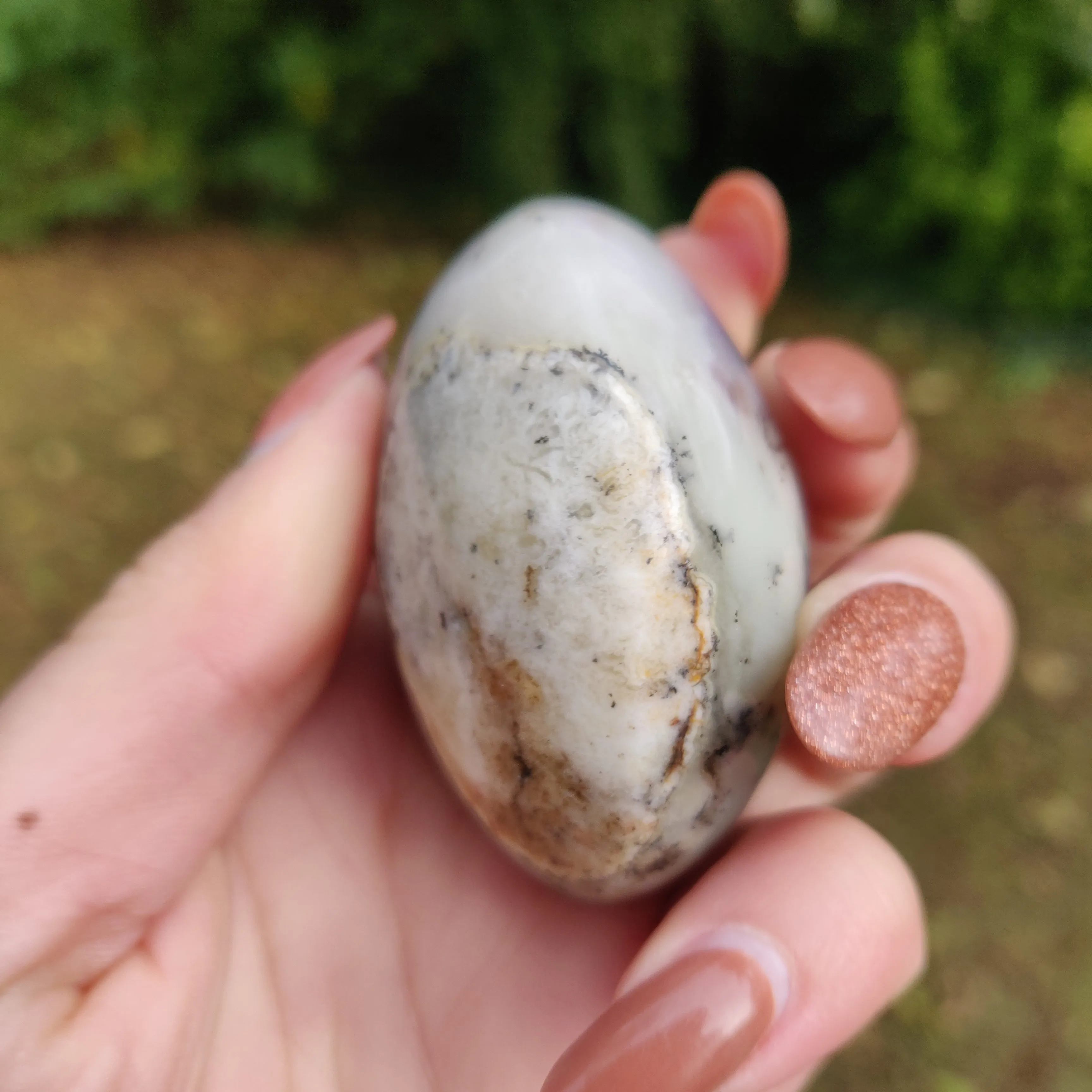 Purple Dendritic Opal  Palm Stone (#6)