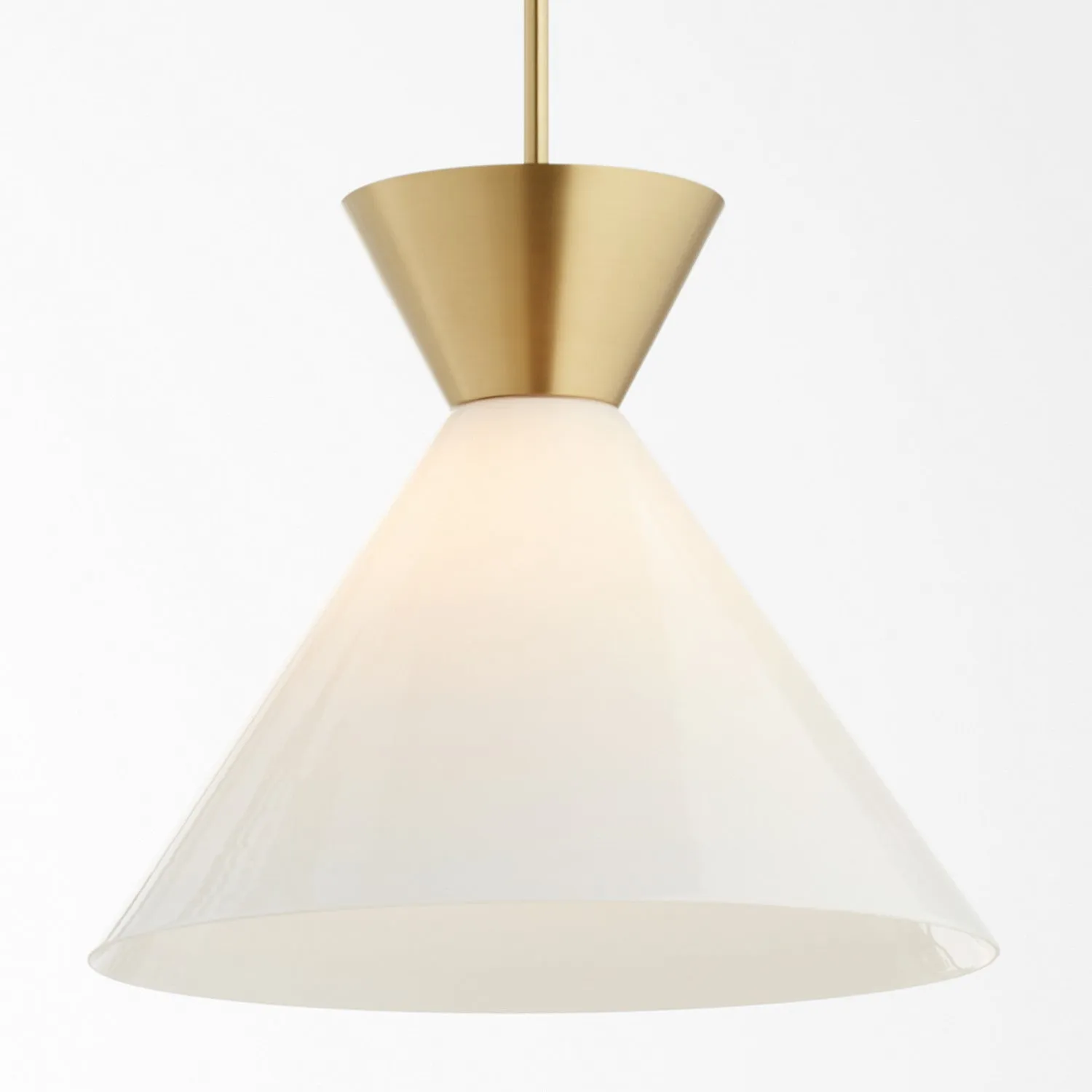 Quorum Beldar 8119-80 Pendant - Aged Brass W/ Gloss Opal
