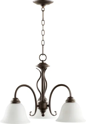 Quorum Spencer 6410-3-186 Nook - Oiled Bronze W/ Satin Opal