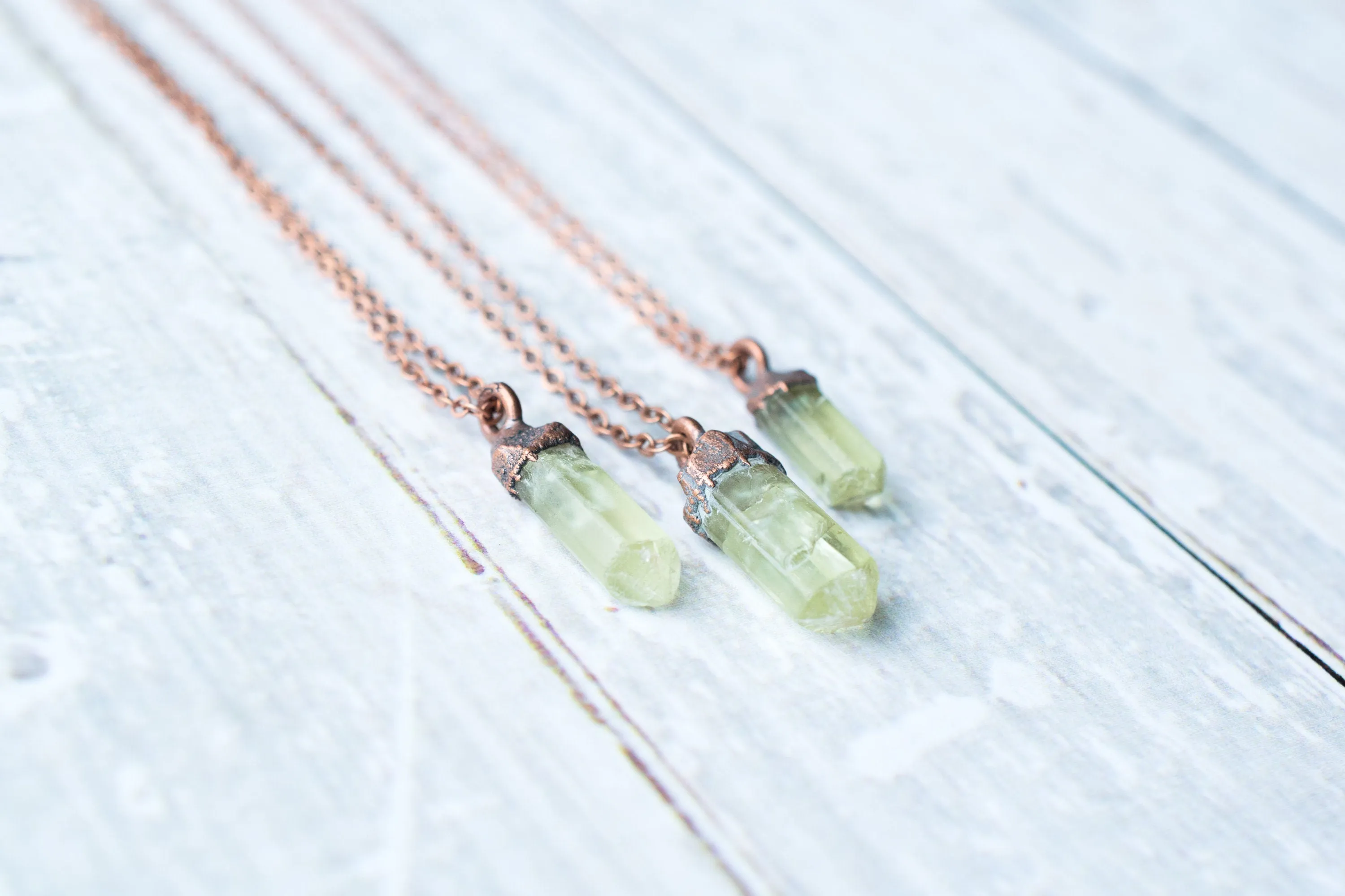 Raw apatite necklace | Raw apatite crystal pendant