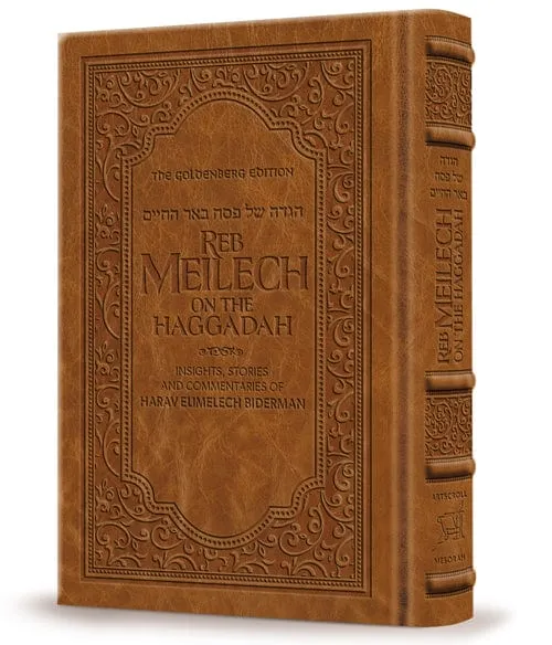 Reb meilech on the haggadah amber brown leather