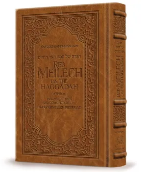 Reb meilech on the haggadah amber brown leather