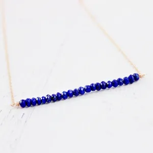 Rose Gold Lapis Lazuli Bar Necklace