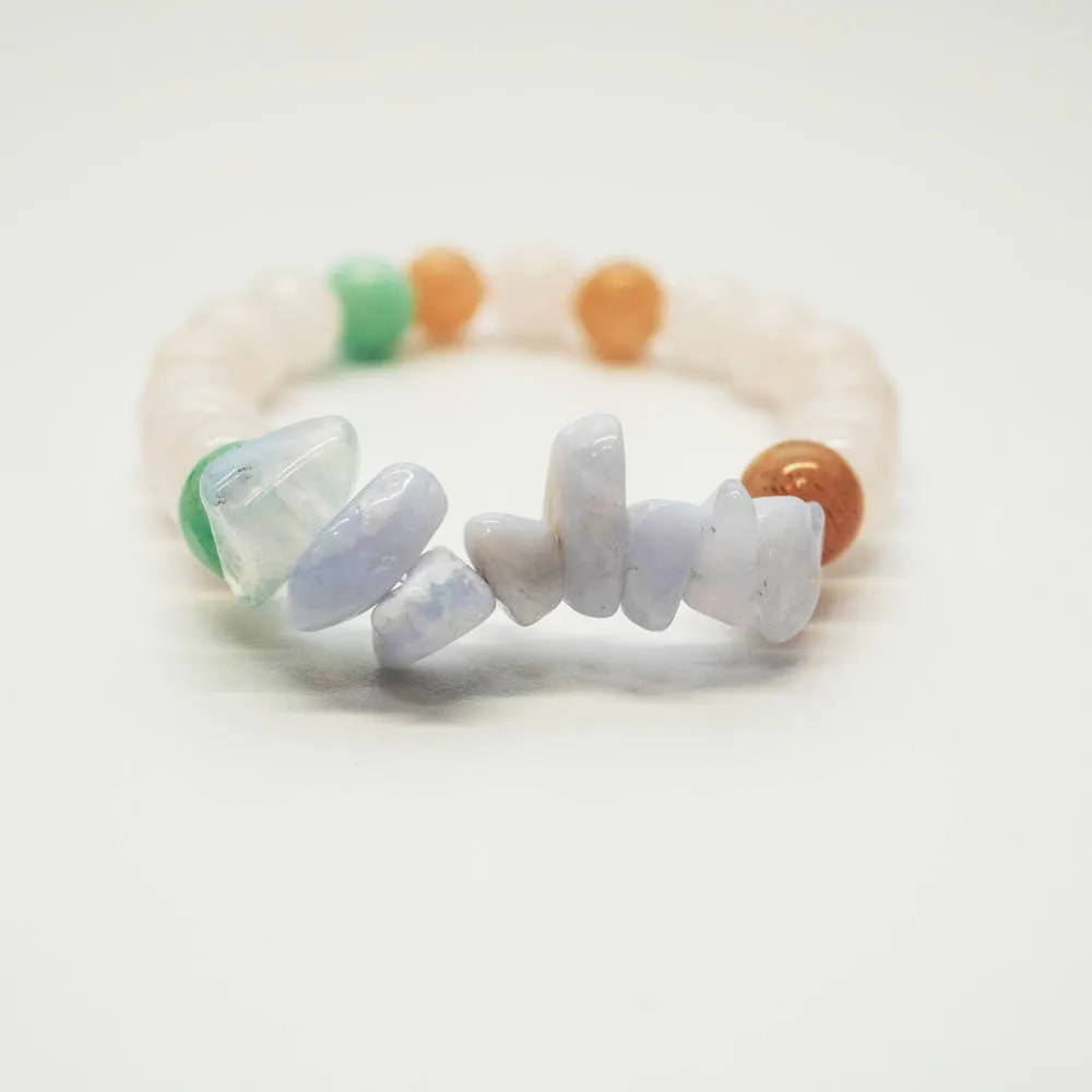 Rose Quartz, Amazonite   Blue Lace Agate | Children’s Bracelet