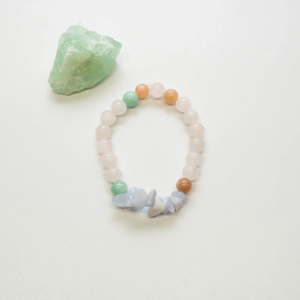 Rose Quartz, Amazonite   Blue Lace Agate | Children’s Bracelet