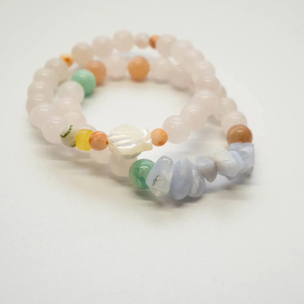 Rose Quartz, Amazonite   Blue Lace Agate | Children’s Bracelet