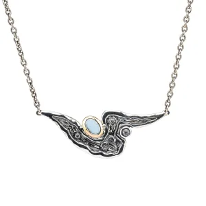 Silver and 10k Gold Rocks 'n Rivers Necklace - Sky Blue Topaz