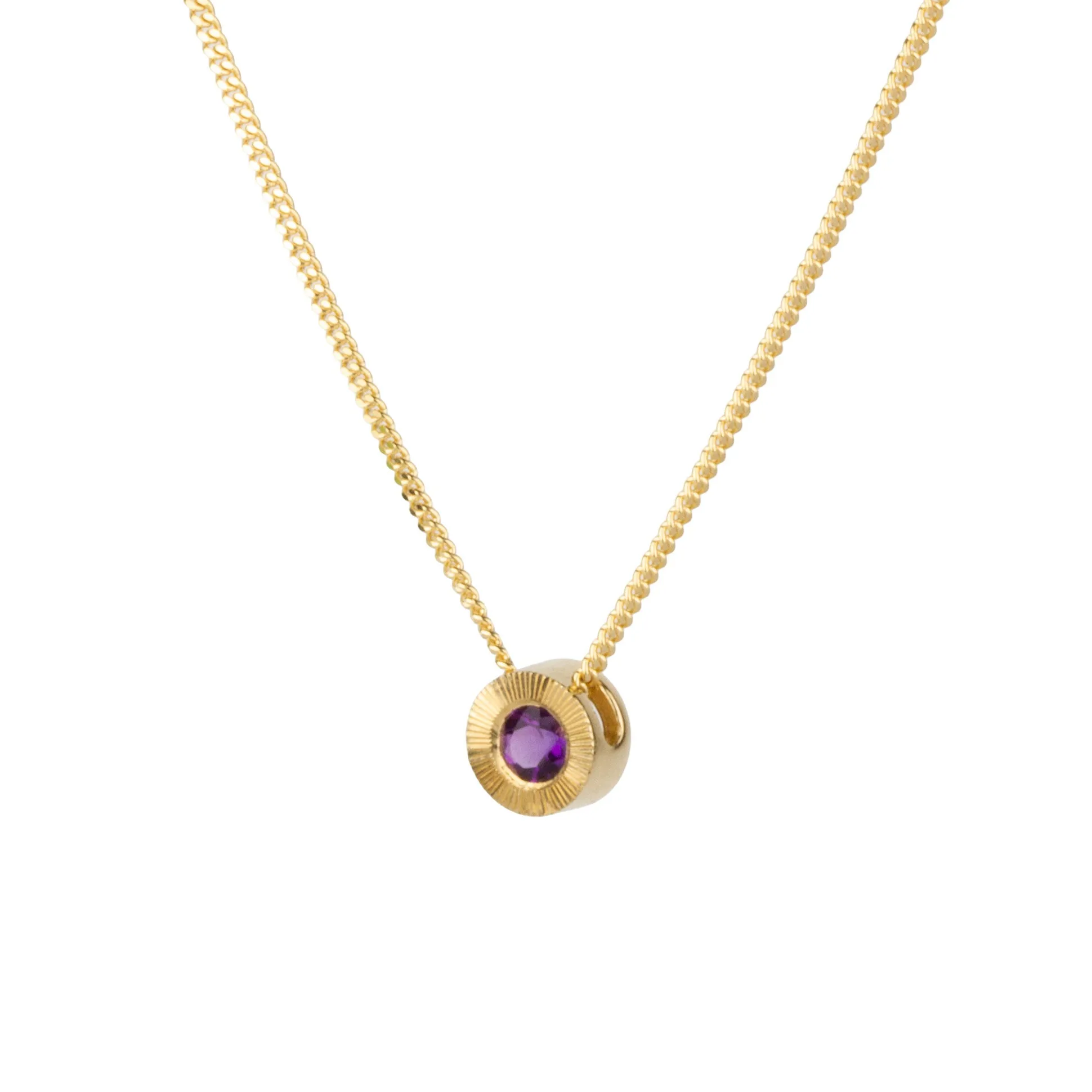 Small Aurora Birthstone Necklace - February - Amethyst
