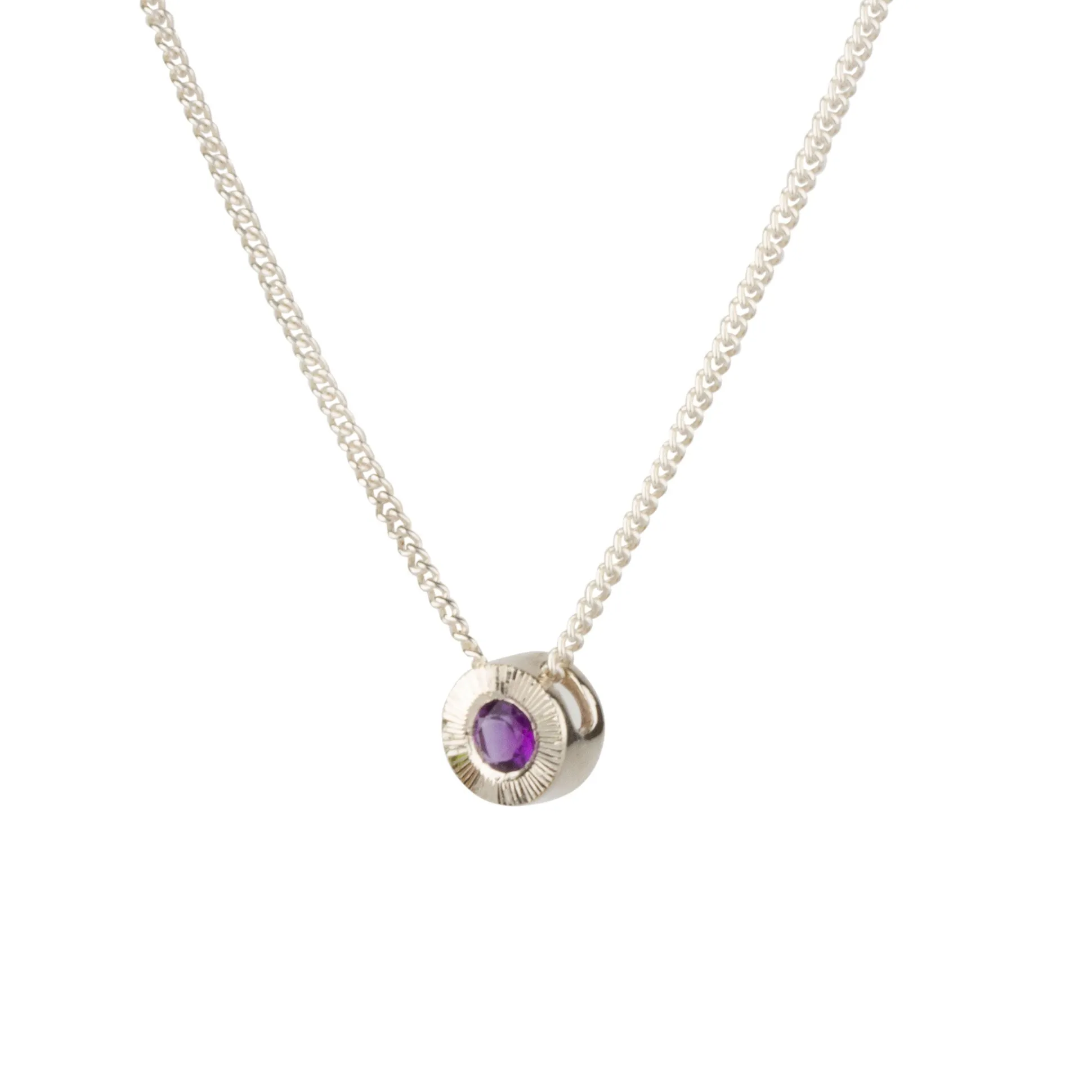 Small Aurora Birthstone Necklace - February - Amethyst