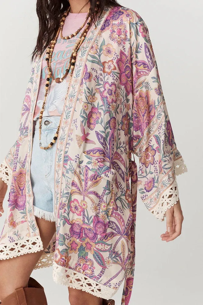 Spell Mojave Lily Short Robe - Opal