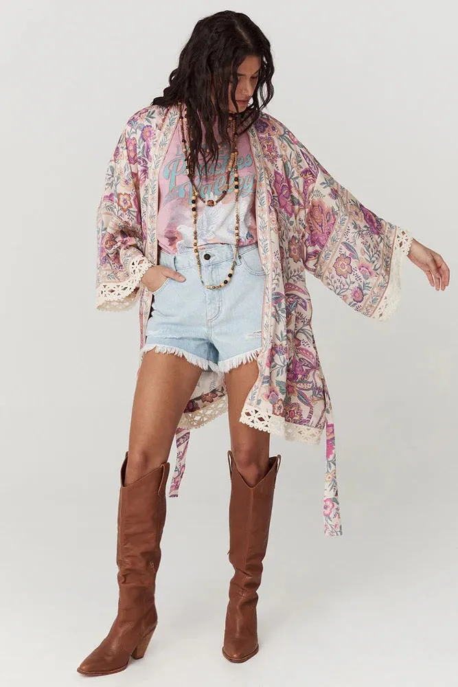 Spell Mojave Lily Short Robe - Opal