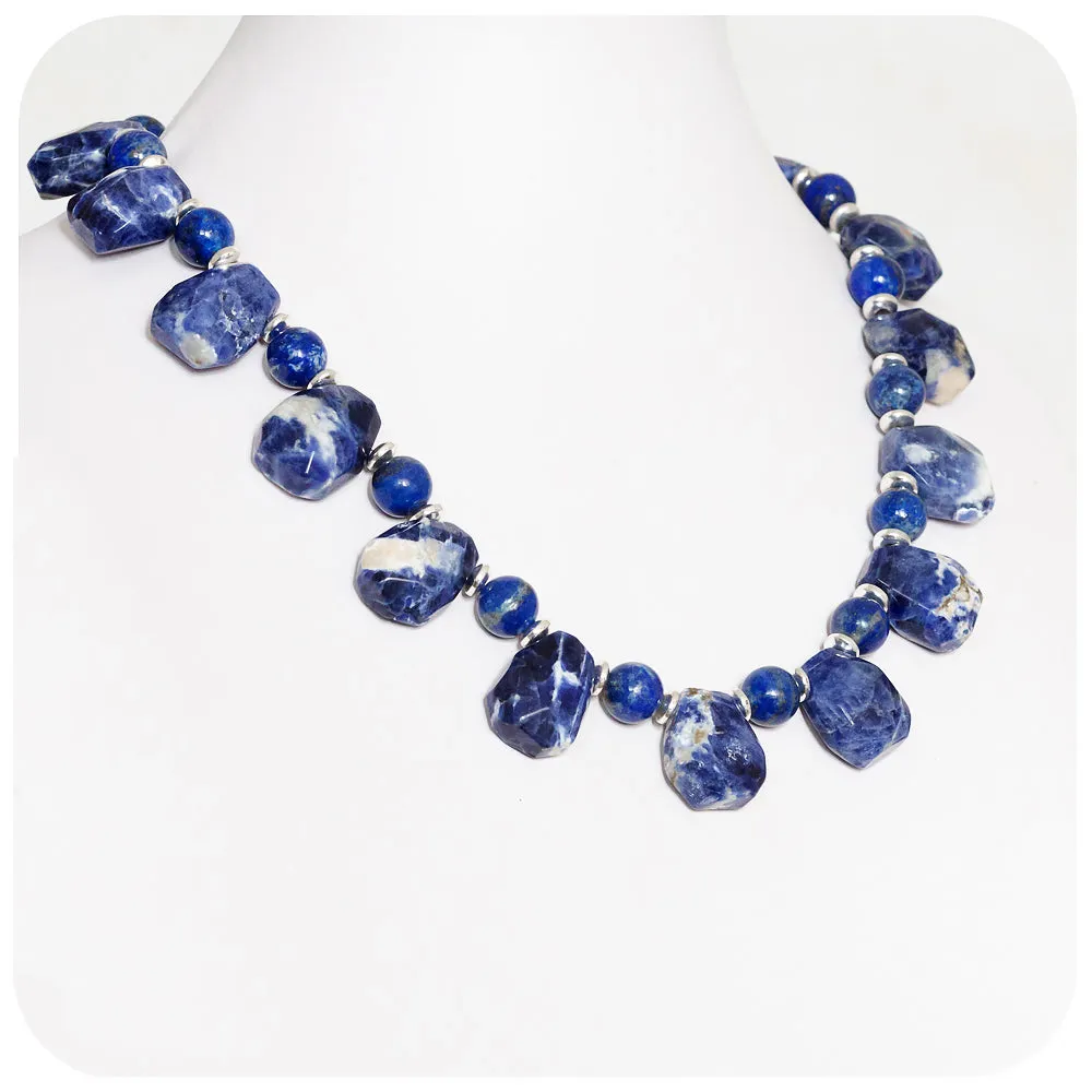 Spotted Sodalite and Lapis Lazuli Necklace