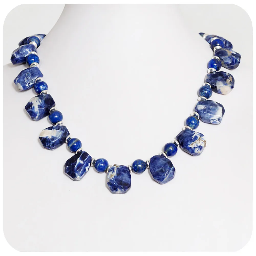 Spotted Sodalite and Lapis Lazuli Necklace