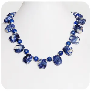 Spotted Sodalite and Lapis Lazuli Necklace