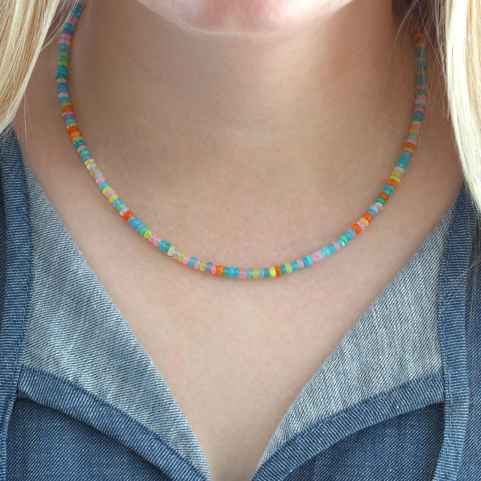 Spring Multi-color Opal Necklace