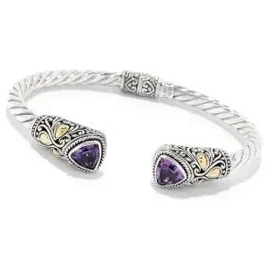 SS/18K TRILLION AMETHYST HINGED BANGLE