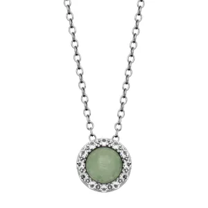 Sterling Silver Aquamarine & White Topaz Halo Necklace by Samuel B.