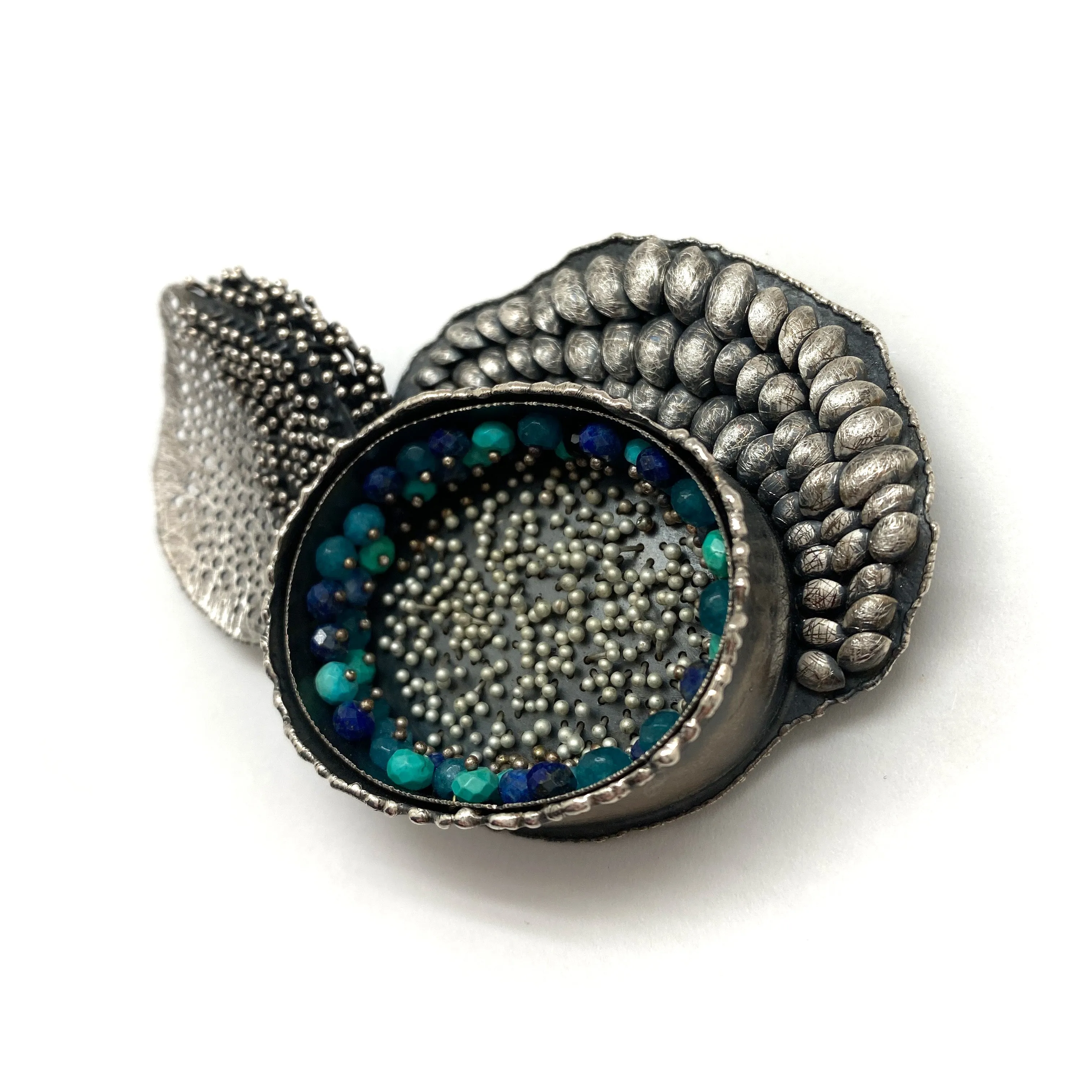 Sterling Silver Multi-Bead Wing Brooch
