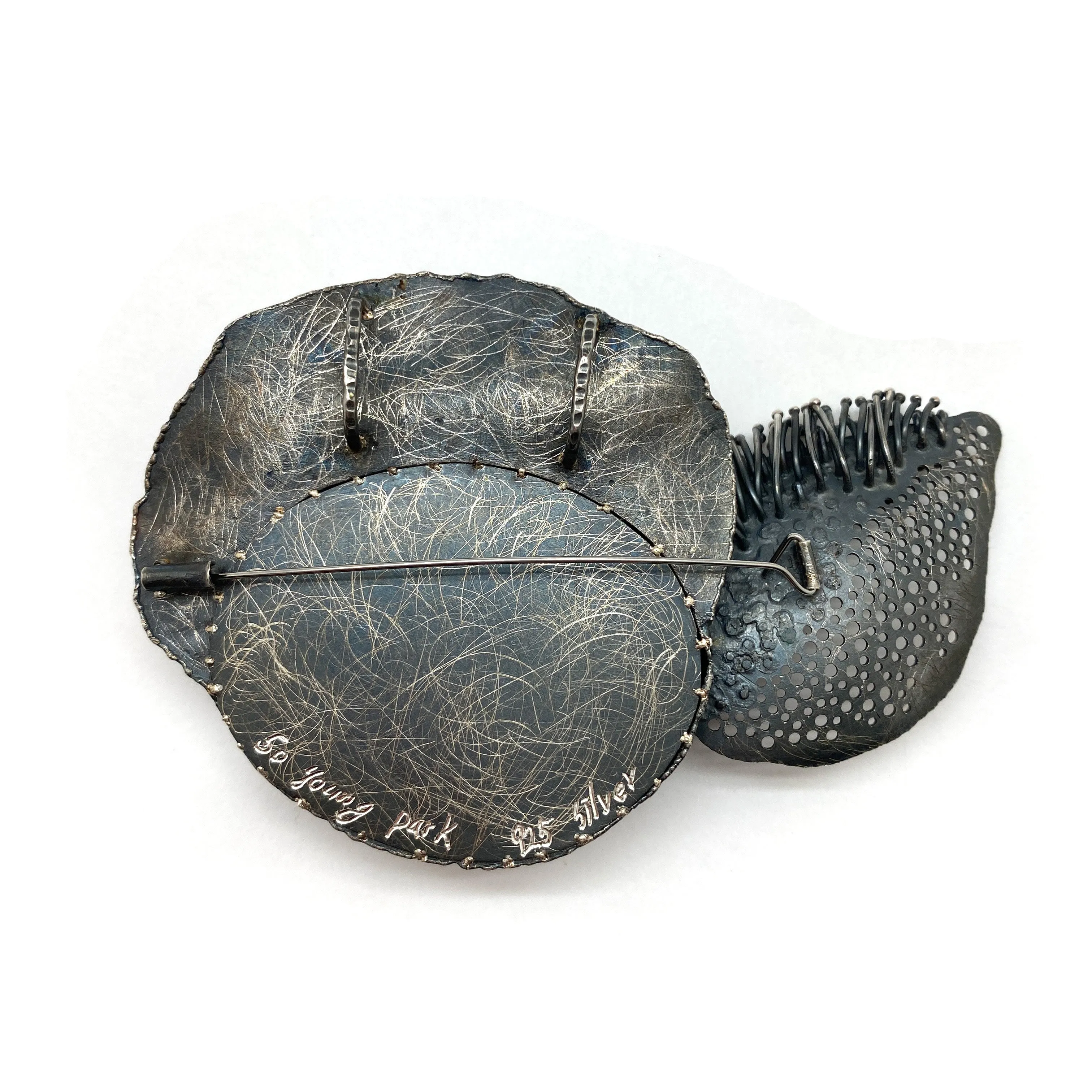 Sterling Silver Multi-Bead Wing Brooch
