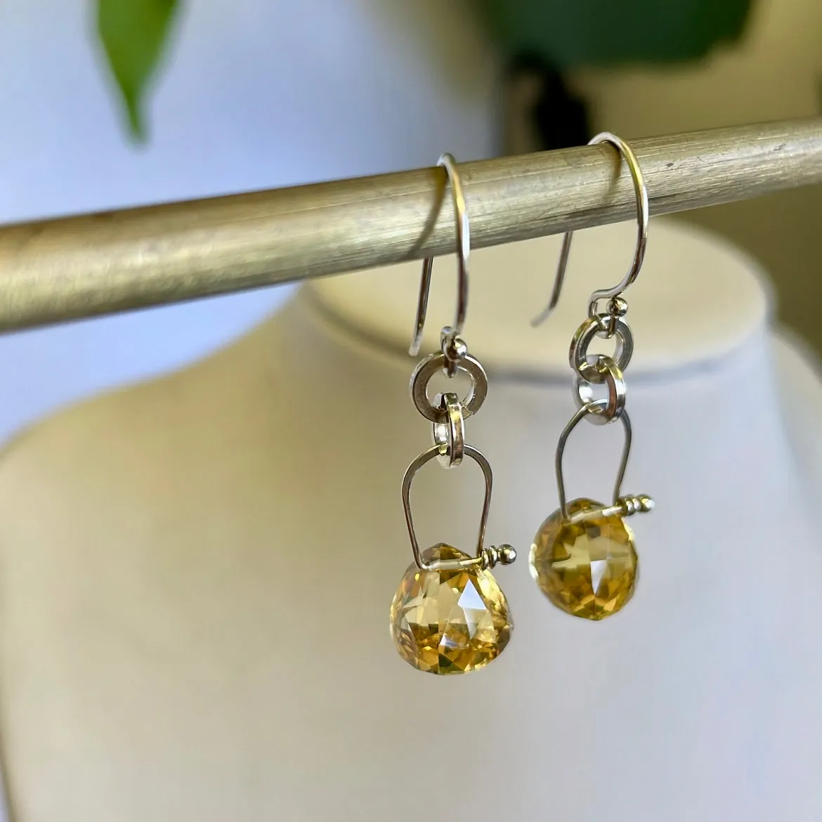 Stirrup citrine earrings