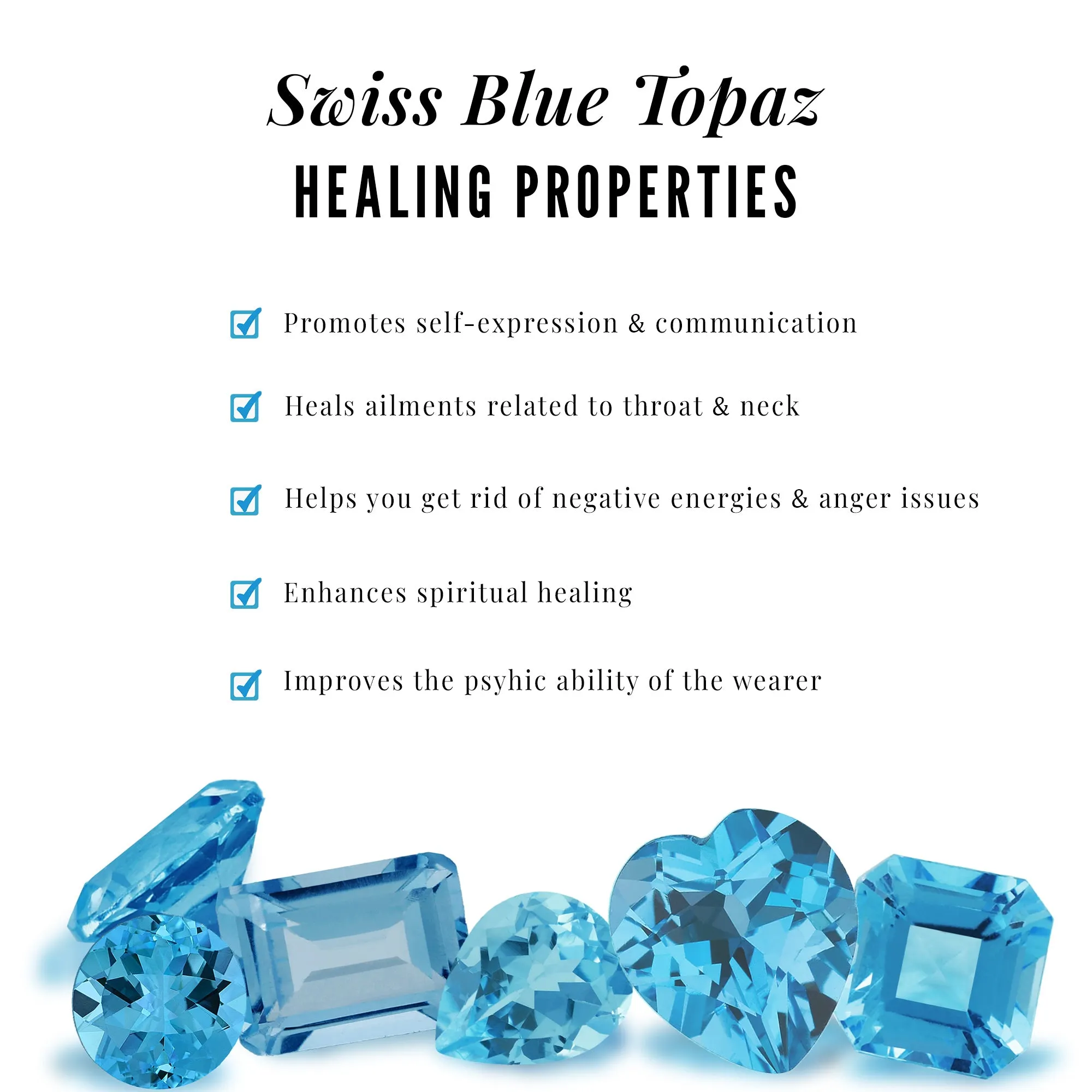 Swiss Blue Topaz Solitaire Pendant and Earring Set with Infinity Design