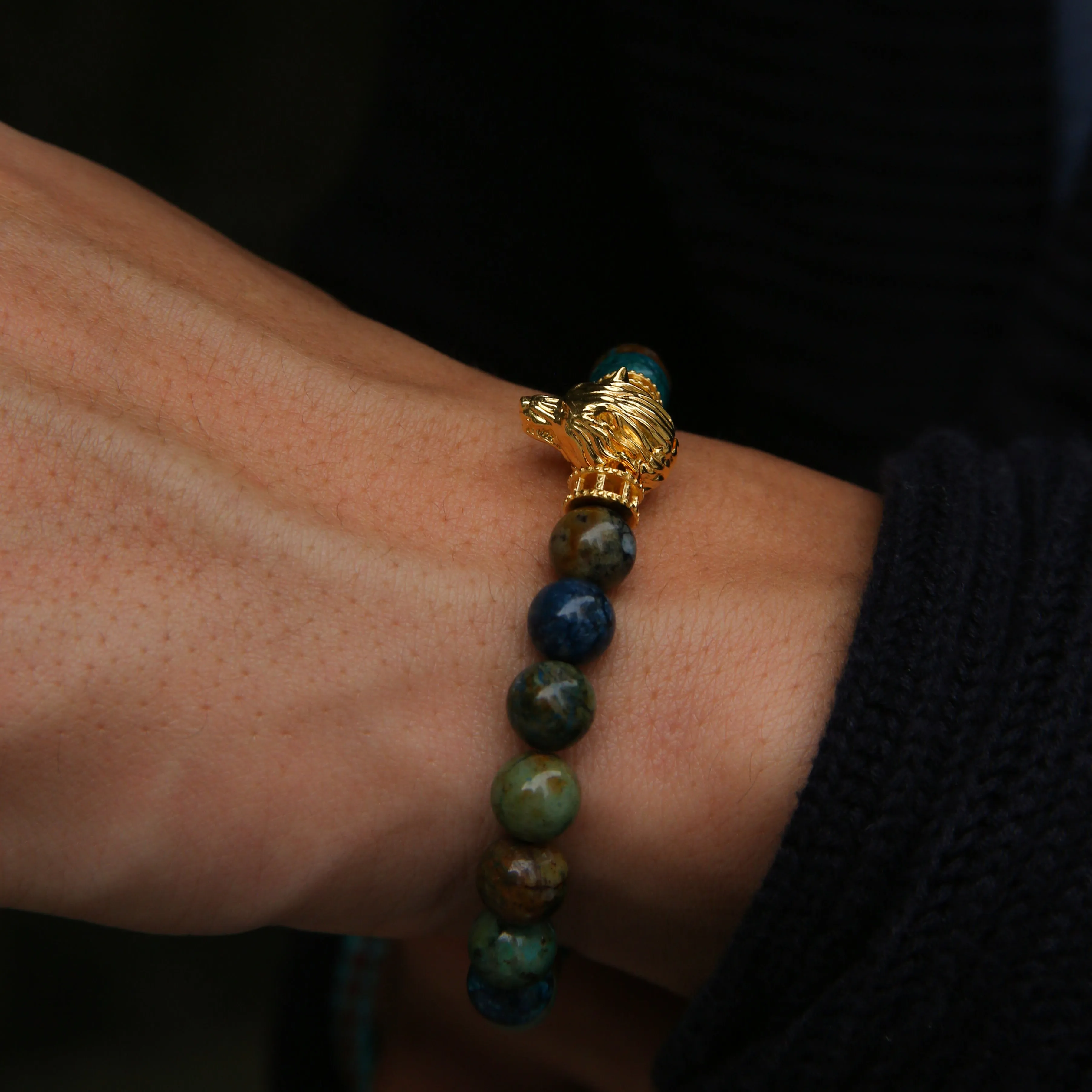 The Forest Wolf | Azurite Wolf Bracelet