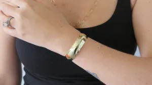 Thin Gold Hammered Cuff