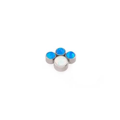 Tilum 18g-16g Internally Threaded Paw Print Cluster Top - Choose 4mm Opal - Price Per 1