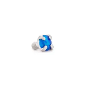 Tilum 18g-16g Internally Threaded Square Prong-Set 2.5mm Round Opal Top - Price Per 1