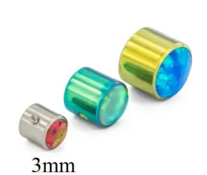Tilum 3mm Titanium Double Bezel Set Opal Captive Disc