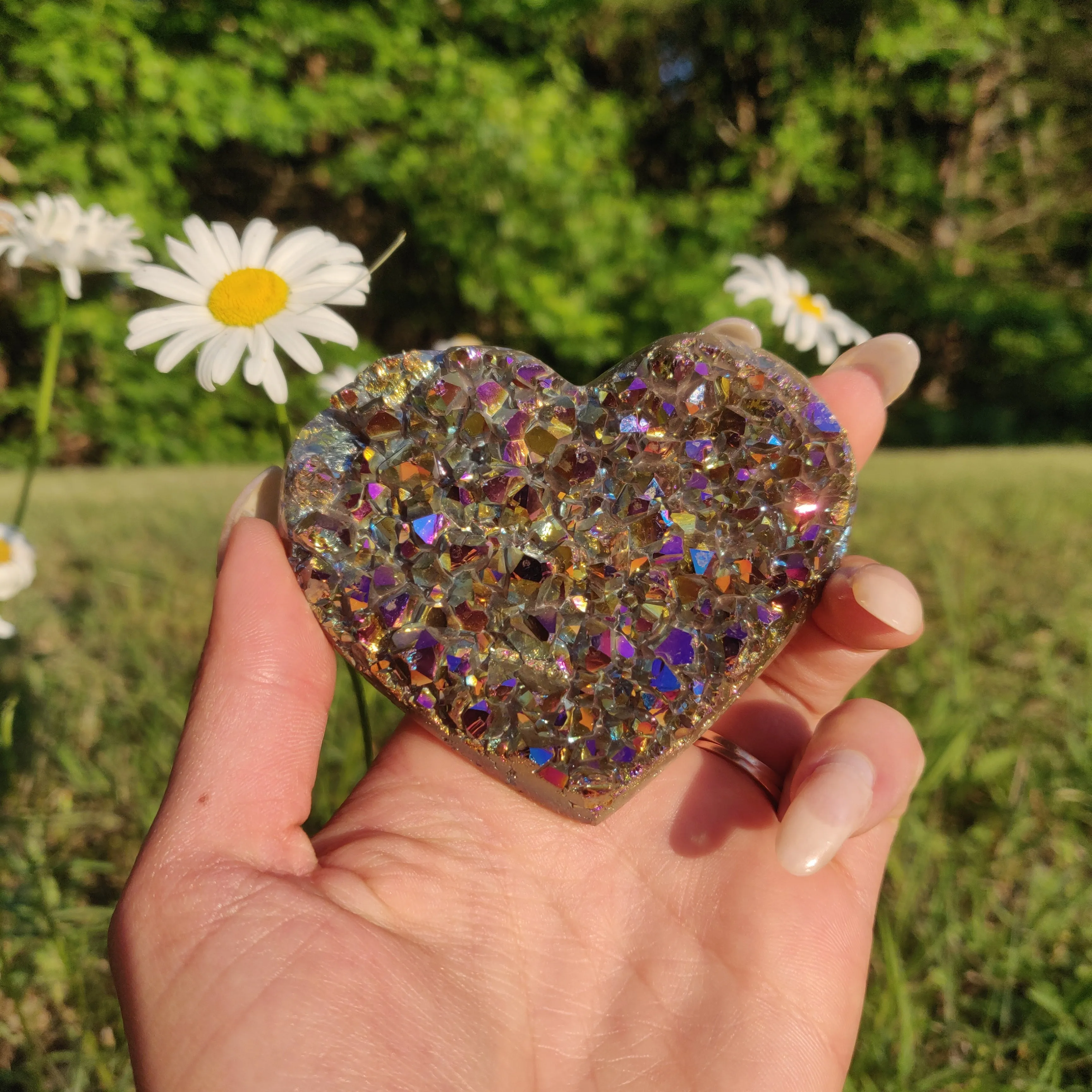 Titanium Amethyst Heart (#1)