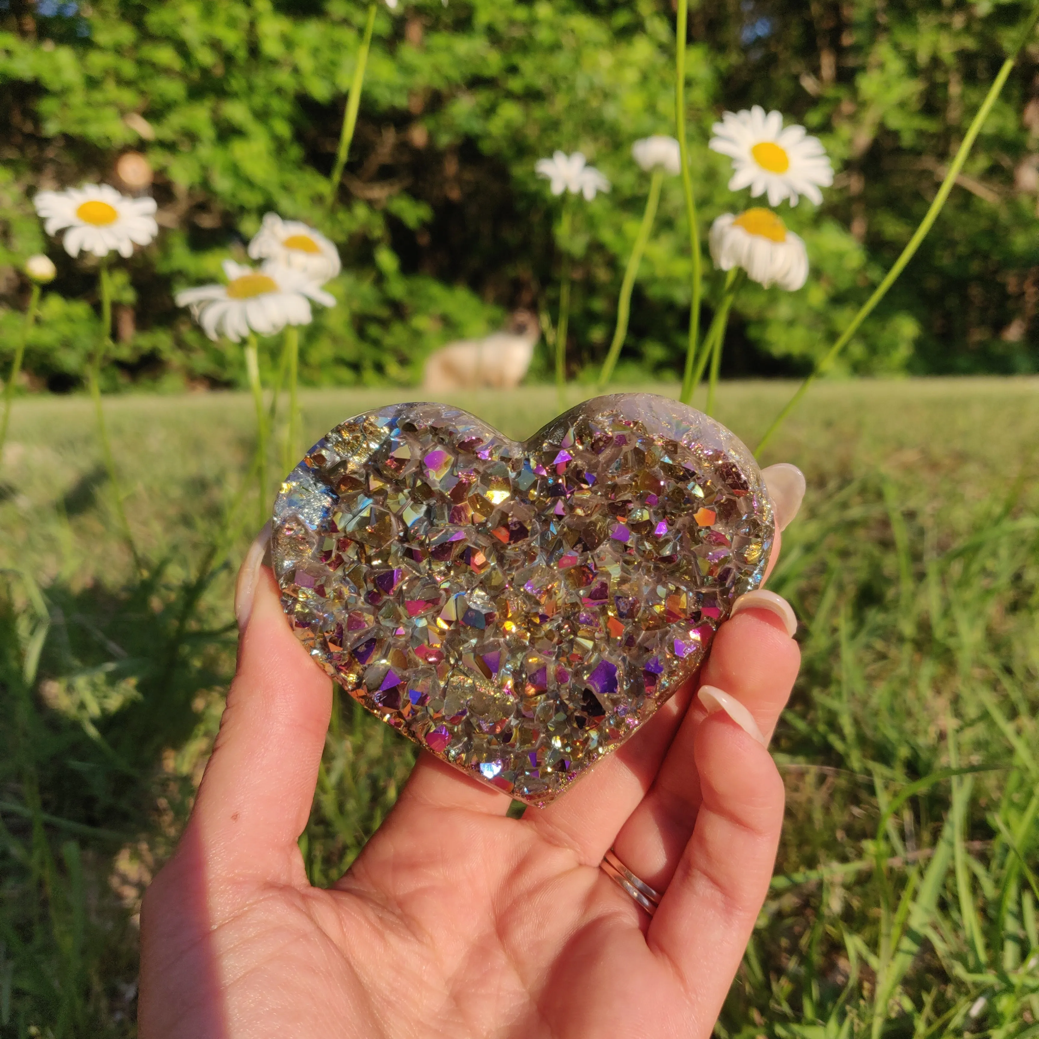 Titanium Amethyst Heart (#1)