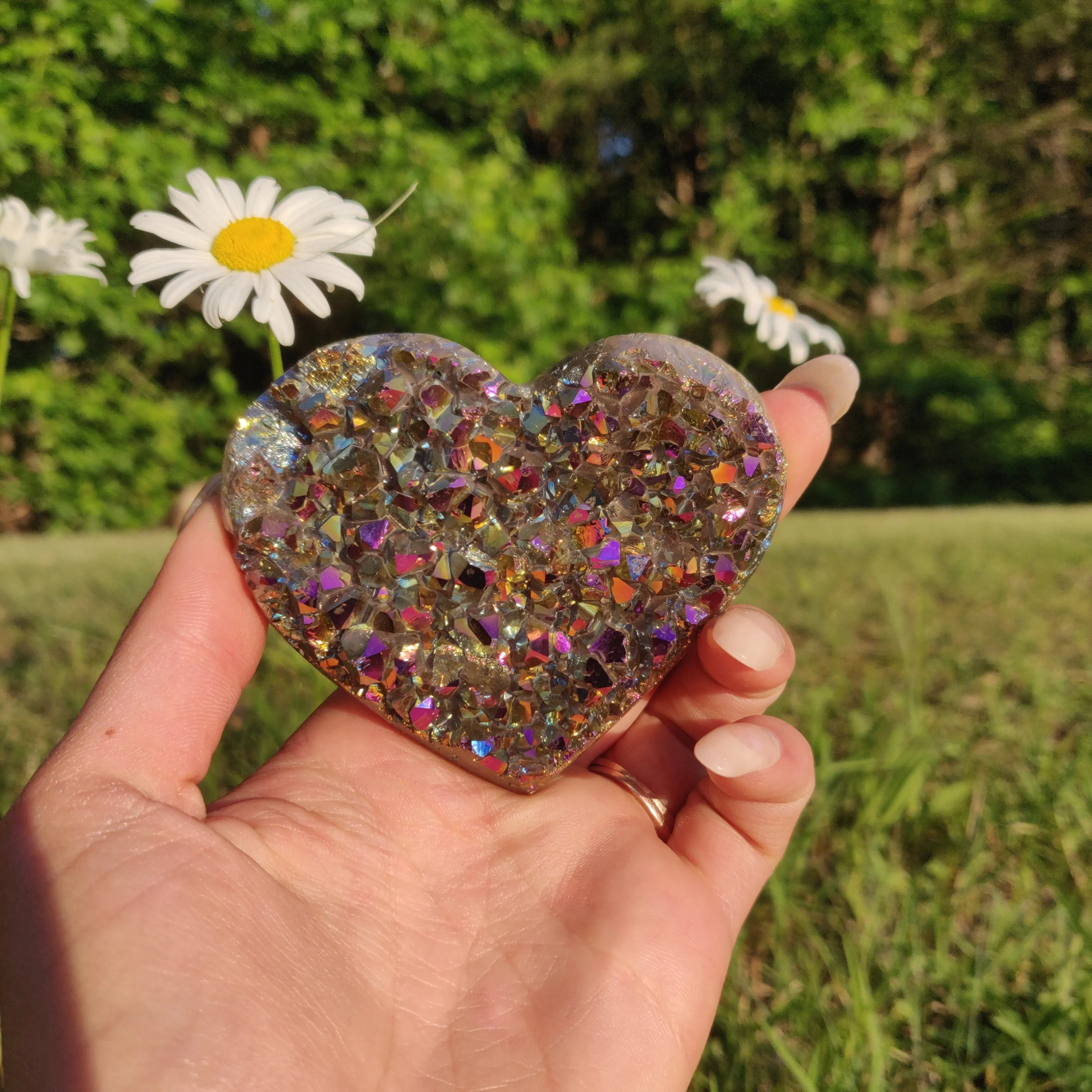 Titanium Amethyst Heart (#1)