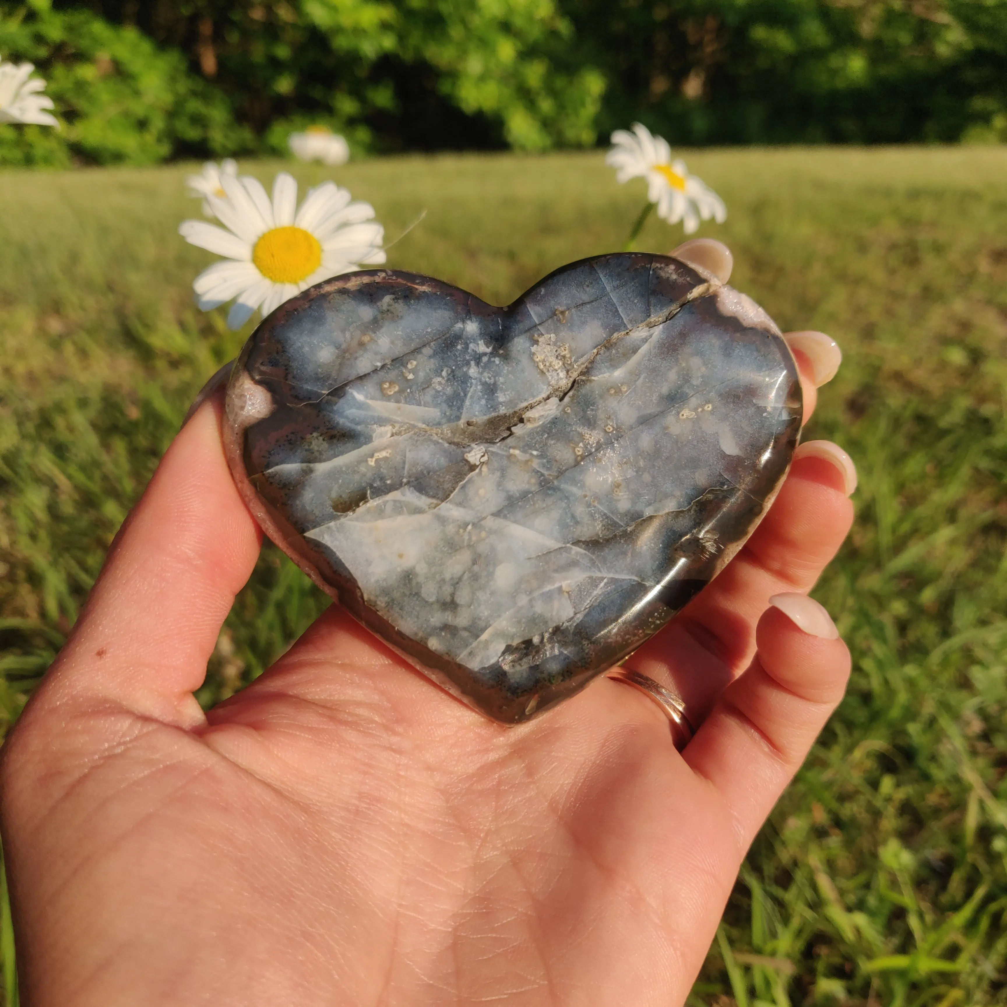 Titanium Amethyst Heart (#1)