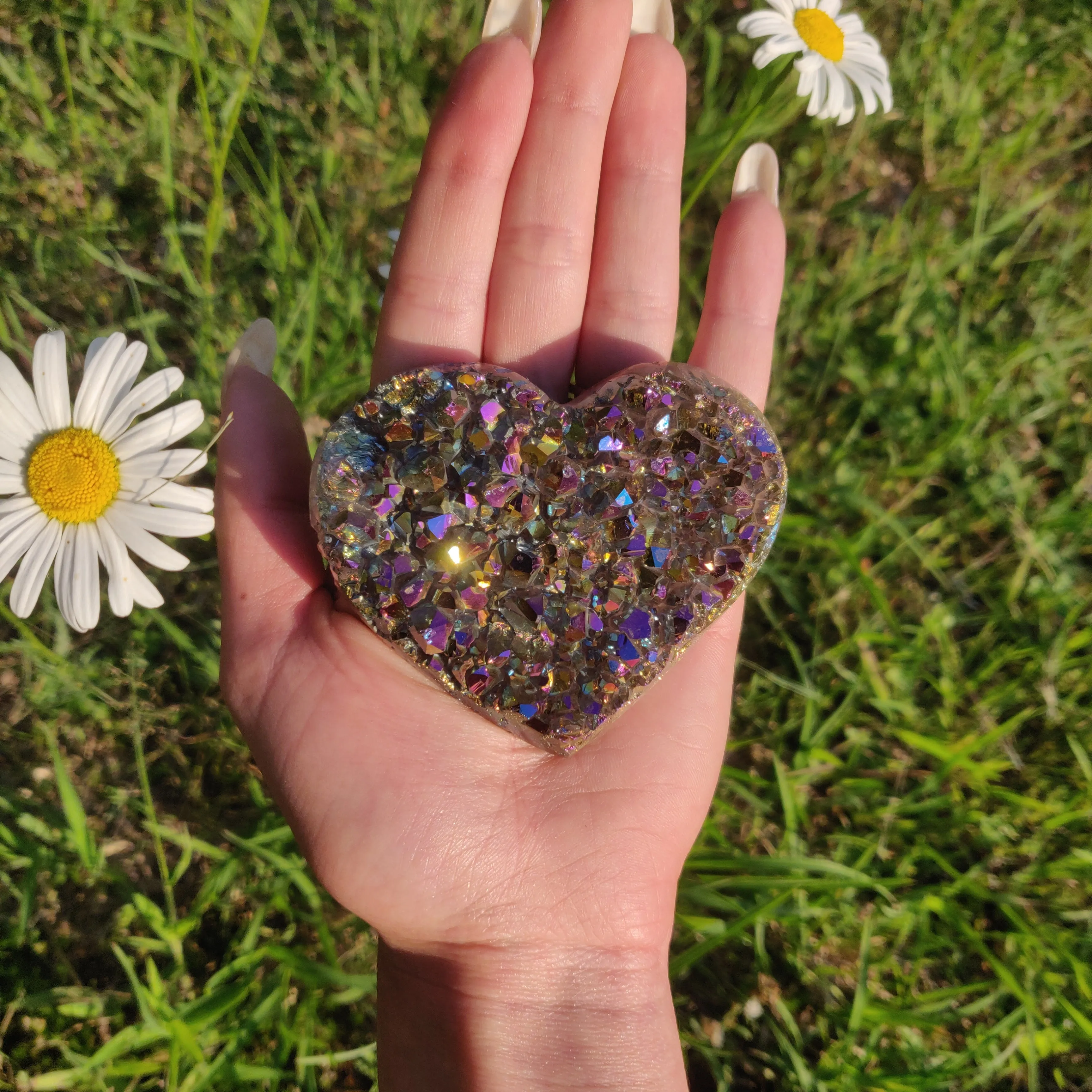 Titanium Amethyst Heart (#1)
