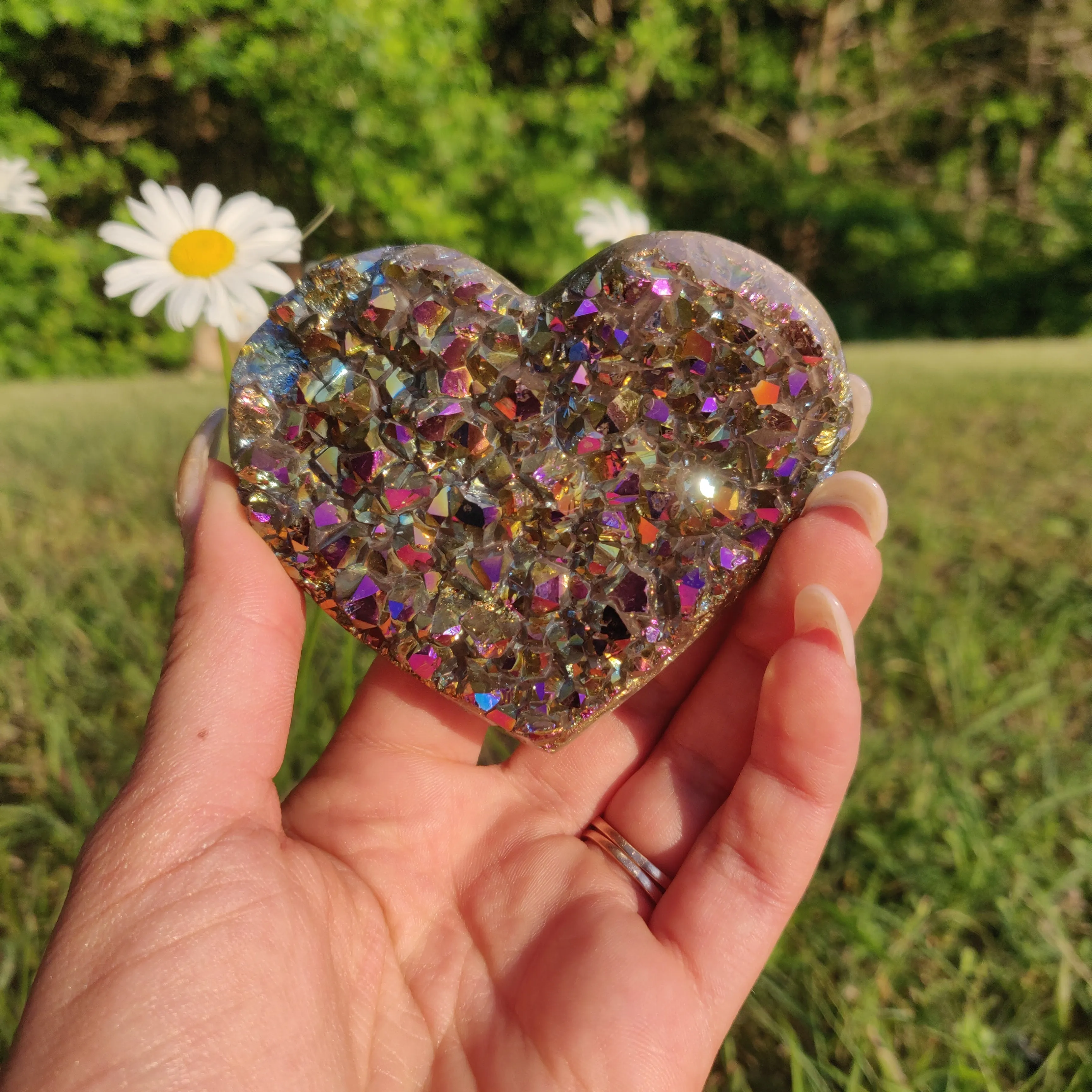 Titanium Amethyst Heart (#1)