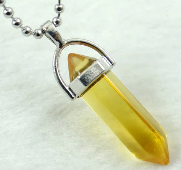 Titanium Crystal Chakra Pendant Necklace Gemstone Lucky Charm Necklace