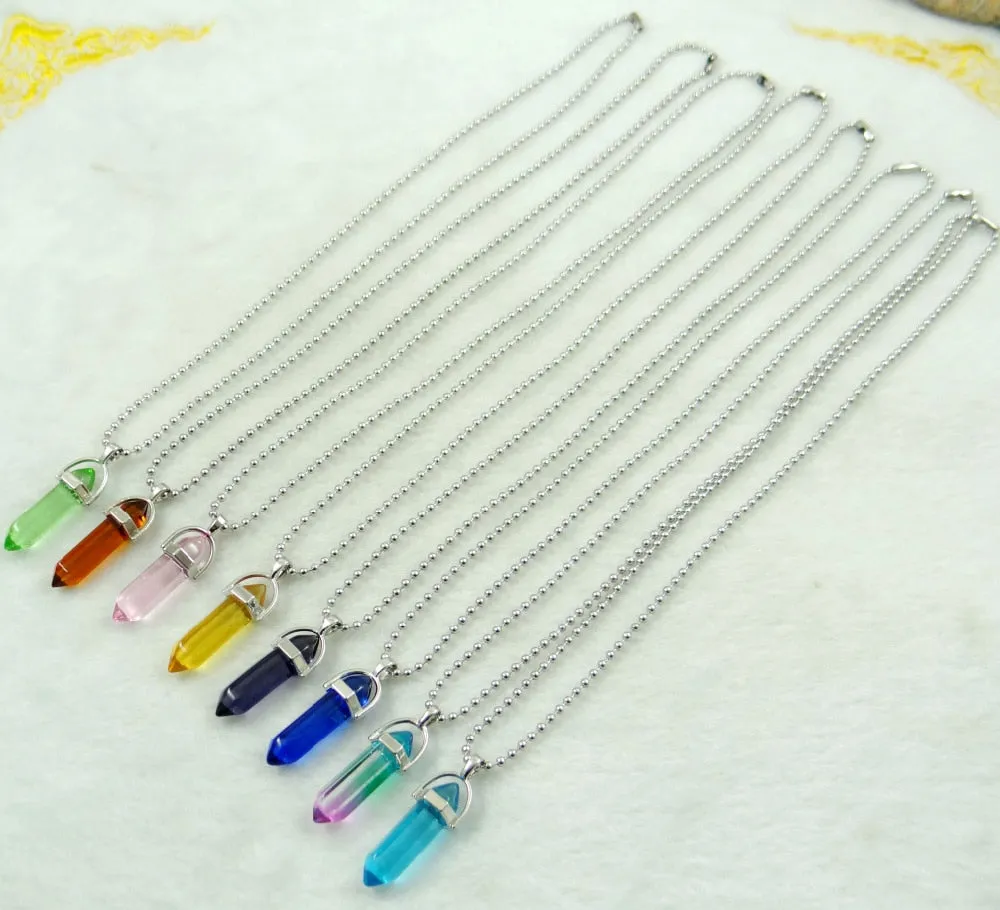 Titanium Crystal Chakra Pendant Necklace Gemstone Lucky Charm Necklace