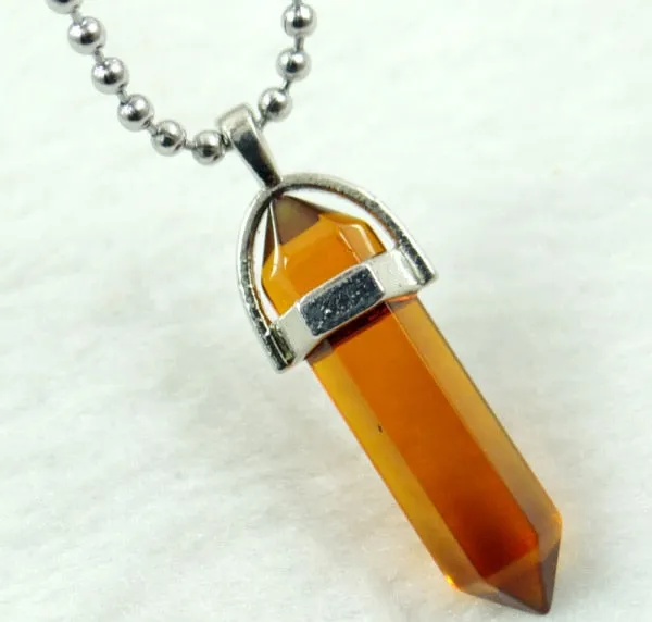 Titanium Crystal Chakra Pendant Necklace Gemstone Lucky Charm Necklace