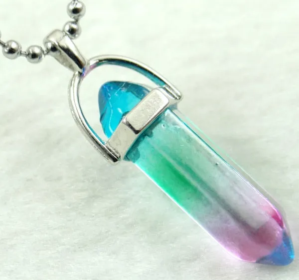 Titanium Crystal Chakra Pendant Necklace Gemstone Lucky Charm Necklace