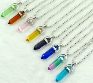 Titanium Crystal Chakra Pendant Necklace Gemstone Lucky Charm Necklace