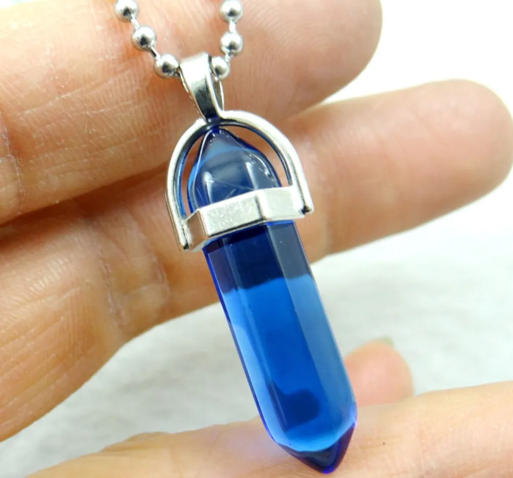 Titanium Crystal Chakra Pendant Necklace Gemstone Lucky Charm Necklace