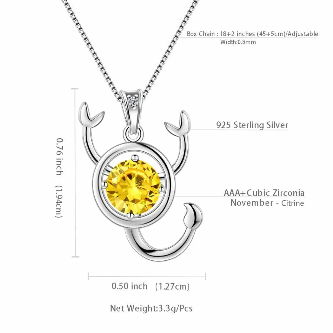 Tokyo Mart Scorpio Zodiac Necklace November Birthstone Pendant Women Girls Jewelry Birthday Gift Women Girls Jewelry Birthday Gift
