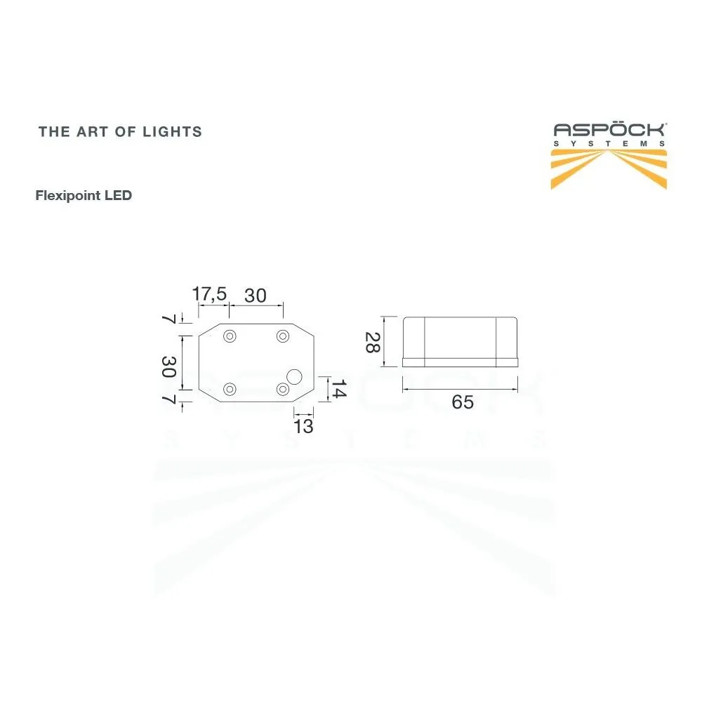Trailer Flexipoint LED Side Marker Lamp with Reflector - Amber 0.5m
