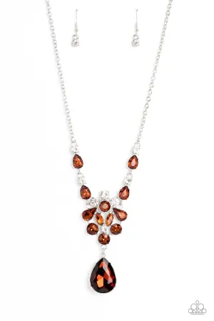 TWINKLE of an Eye - Brown Necklace - Paparazzi Accessories