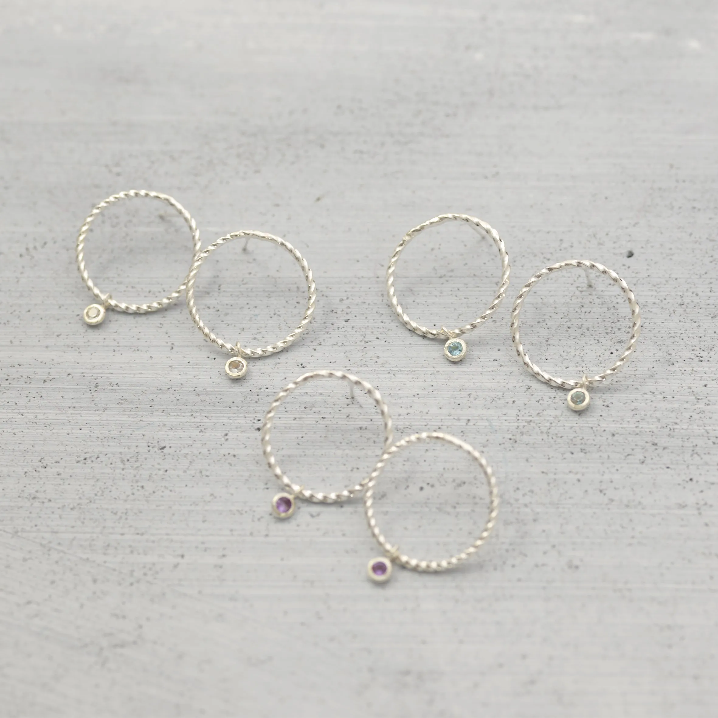 Twisted oracle stone Earrings - Silver