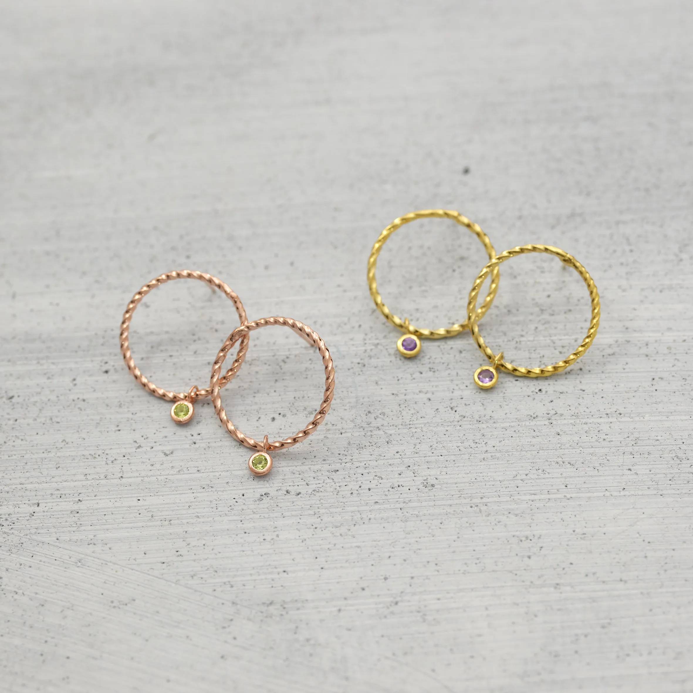 Twisted oracle stone Earrings - Silver