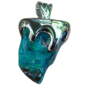 Unusual Three Sided Sterling Silver Boulder Opal Pendant