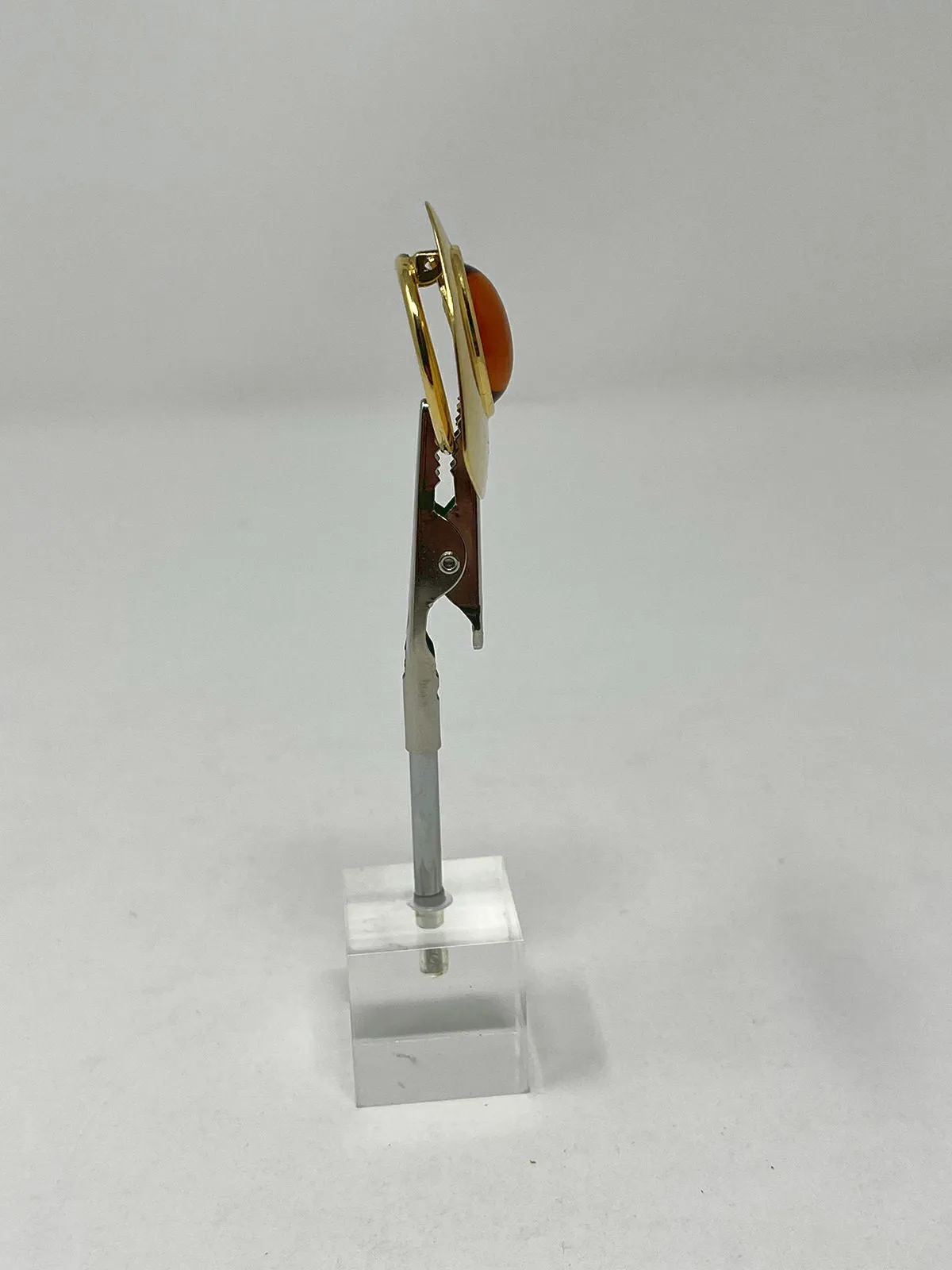 Vintage Amber & Brass Pendant Dress Clip